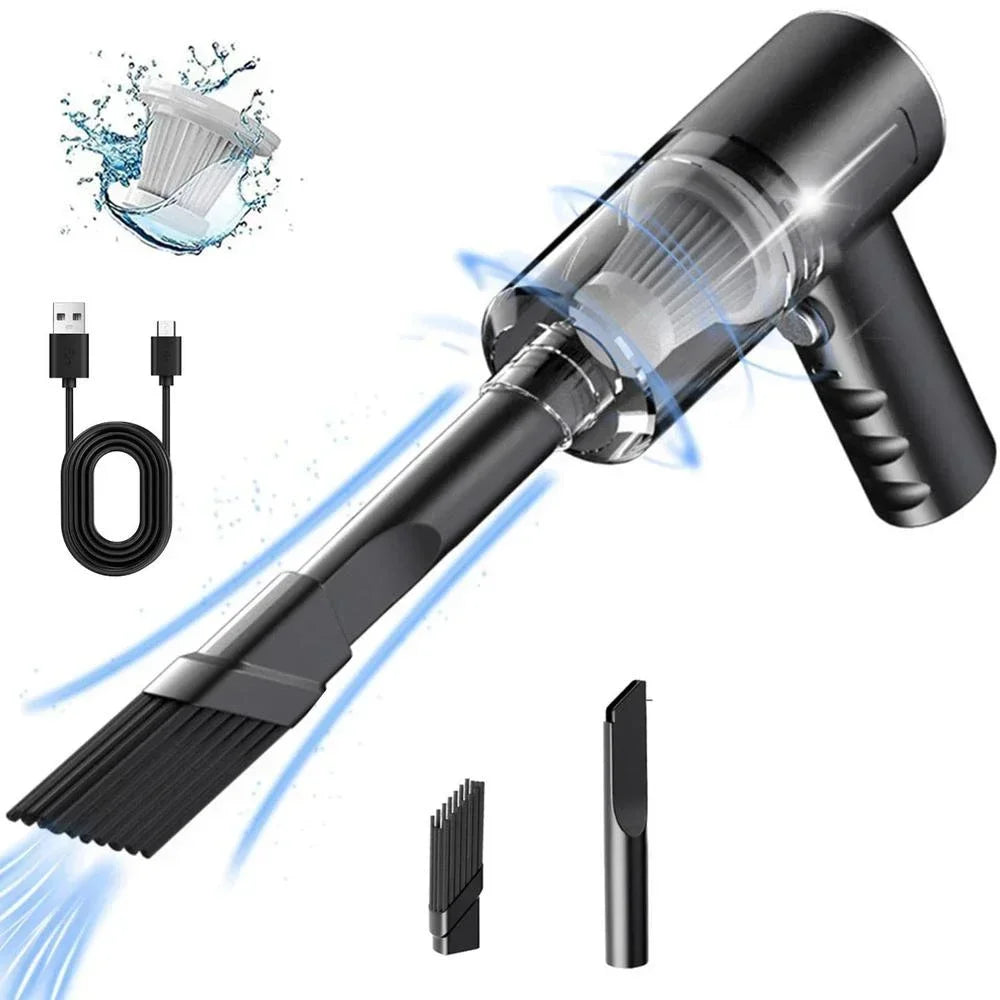High Power Wireless Vacuum Cleaner Dual Use for Home and Car Powerful Vacuum Cleaner Black 1pc120W