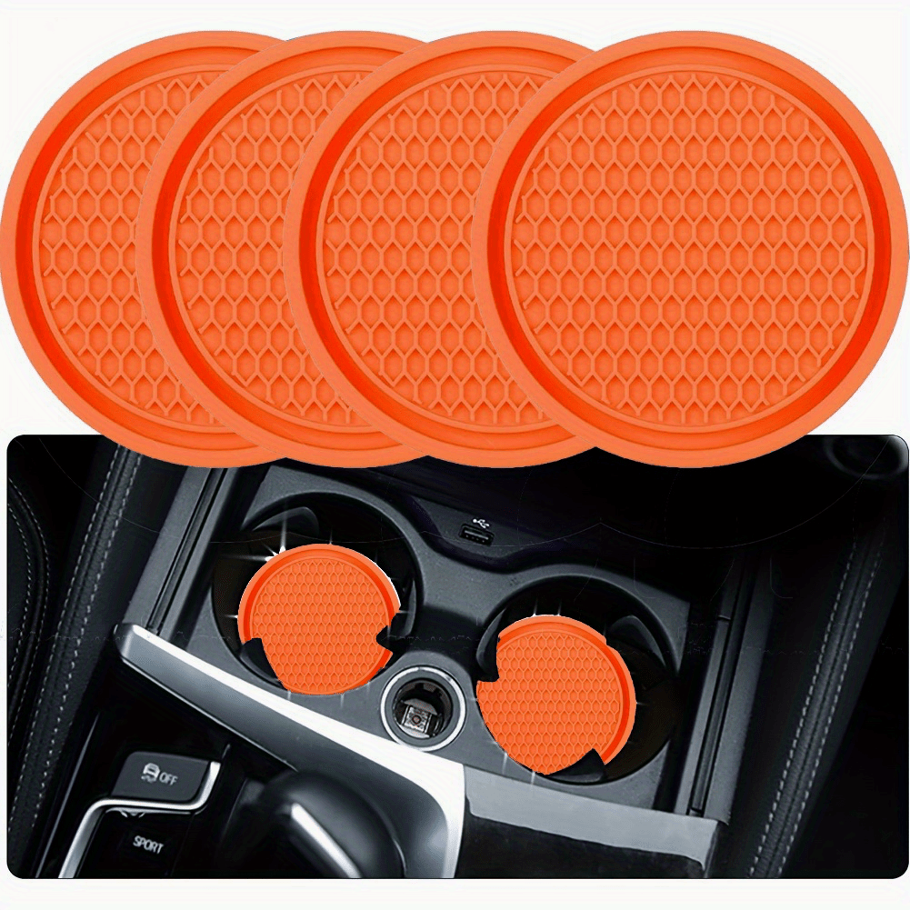 [Silicone Car Coaster] 4pcs ZukMi Car Cup Coaster, Silicone Anti-Slip Auto Car Cup Holder Insert Coasters, Universal Vehicle Interior Accessories