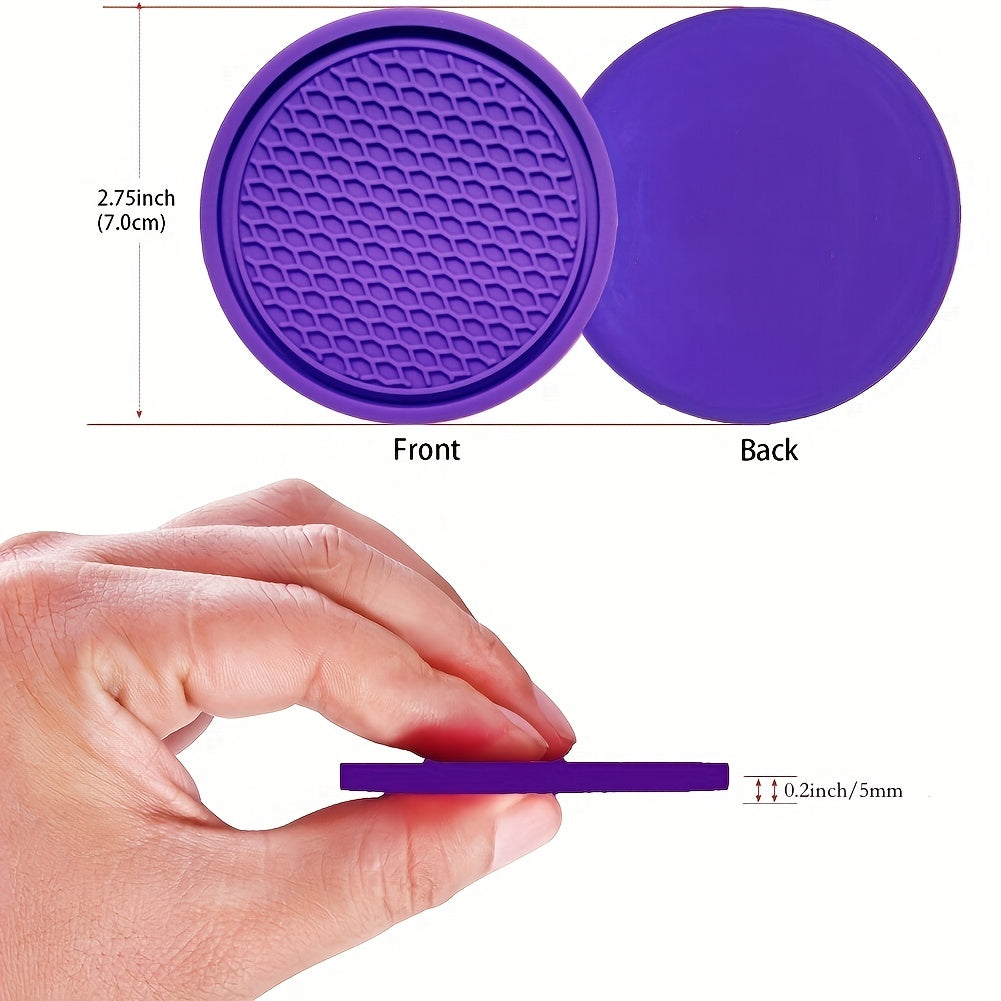 [Silicone Car Coaster] 4pcs ZukMi Car Cup Coaster, Silicone Anti-Slip Auto Car Cup Holder Insert Coasters, Universal Vehicle Interior Accessories