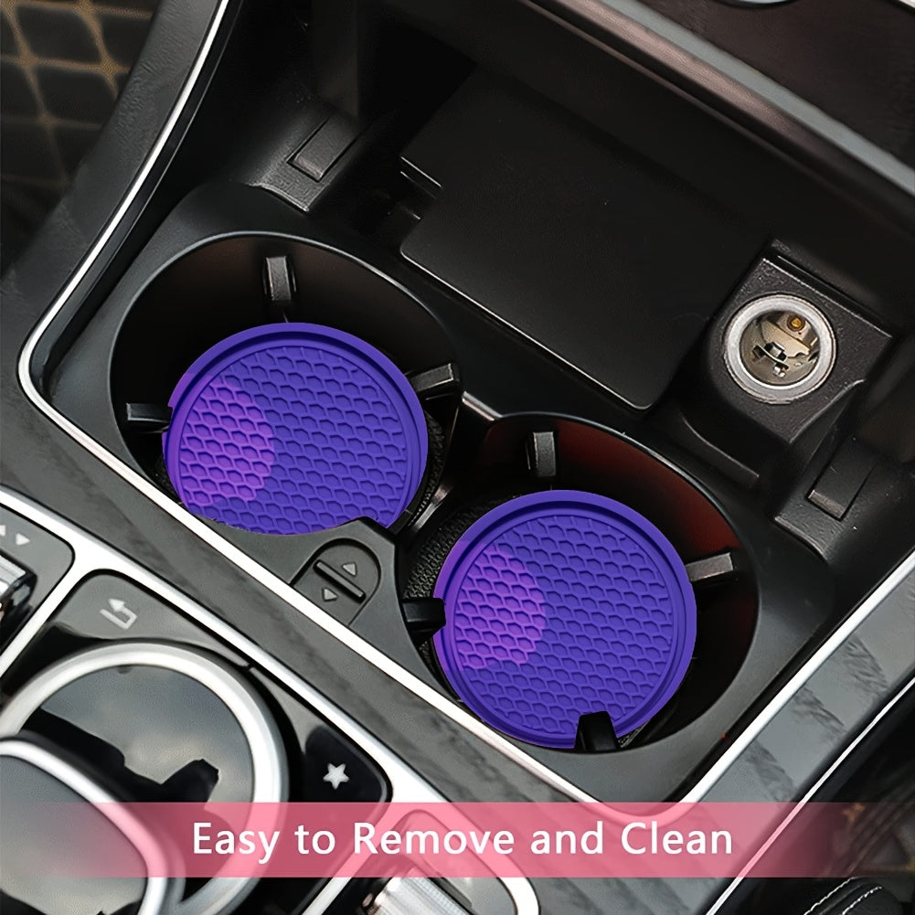 [Silicone Car Coaster] 4pcs ZukMi Car Cup Coaster, Silicone Anti-Slip Auto Car Cup Holder Insert Coasters, Universal Vehicle Interior Accessories