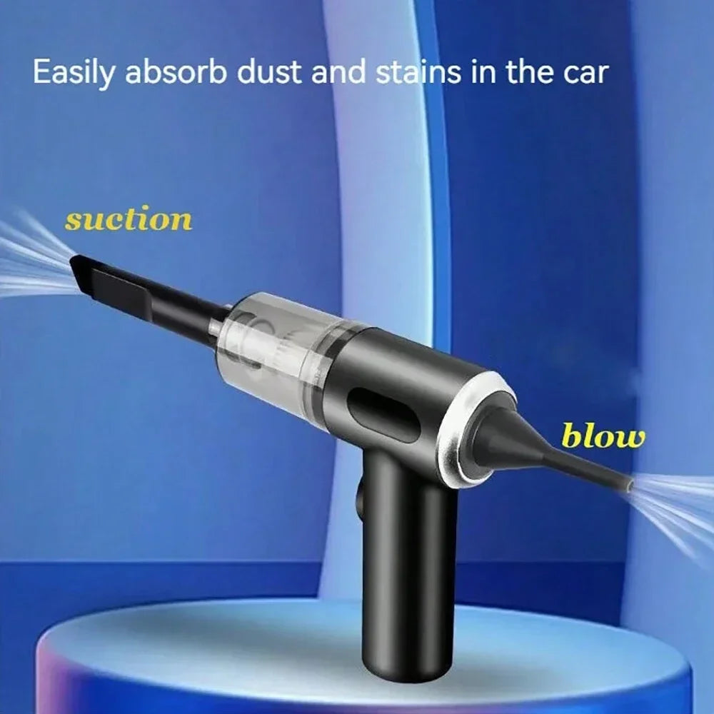 High Power Wireless Vacuum Cleaner Dual Use for Home and Car Powerful Vacuum Cleaner Black 1pc120W